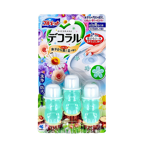 Toilet cleaning gel with small flowers